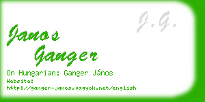 janos ganger business card